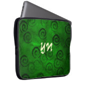 Festliche grüne Spiralen Laptopschutzhülle (Vorne Rechts)