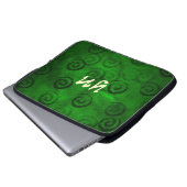 Festliche grüne Spiralen Laptopschutzhülle (Vorne Knopf)