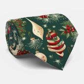 Festliche Grüne Weihnachtsbaumbauten Neue Krawatte (Gerollt)