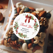 Festliche Grünpflanzen Weihnachts-Brautdusche Runder Aufkleber