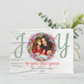 Festliche Grüße Freude Foto Weihnachtskarte Feiertagskarte (Stehend Vorderseite)