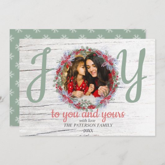 Festliche Grüße Freude Foto Weihnachtskarte Feiertagskarte (Vorne/Hinten)