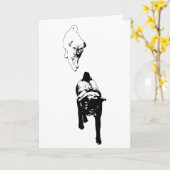 Festliche Grüße, Hunde-Duo in Pose Karte (Gelbe Blume)