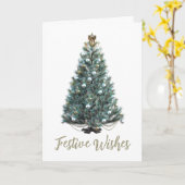 Festliche Grüße. Weihnachtsbaumdesign Karte (Gelbe Blume)