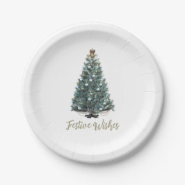 Festliche Grüße. Weihnachtsbaumdesign Pappteller