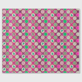 Festliche handgestrichene Zuckerrüben auf Hot Pink Geschenkpapier (Flach)