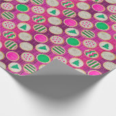 Festliche handgestrichene Zuckerrüben auf Hot Pink Geschenkpapier (Ecke)