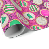 Festliche handgestrichene Zuckerrüben auf Hot Pink Geschenkpapier (Rolleneckpunkt)