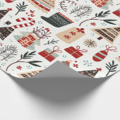 Festliche, handGezeichnet Muster Geschenkpapier (Ecke)