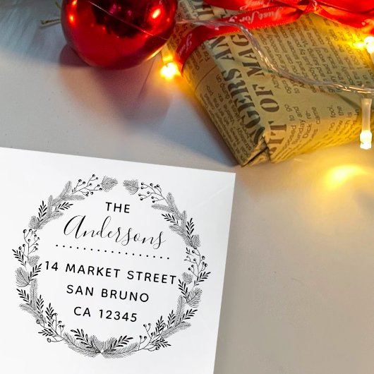 Festliche handgezeichnet Xmas Feuerwehr-Rücksendea Permastempel