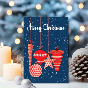 Festliche hängende Christbaumkugeln – Weihnachtska Karte