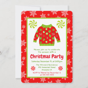Festliche hässliche Weihnachtspullover-Party Einladung