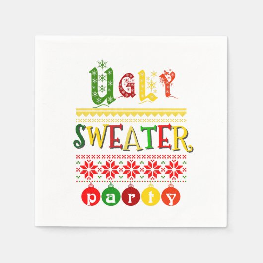 Festliche hässliche Weihnachtspullover-Party Serviette (Vorderseite)