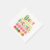 Festliche hässliche Weihnachtspullover-Party Serviette (Ecke)