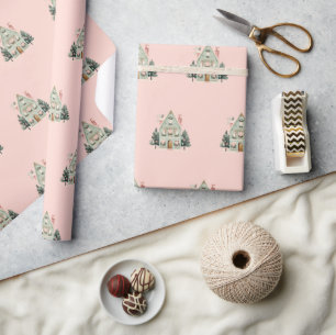 Festliche Häuser Geschenkpapier