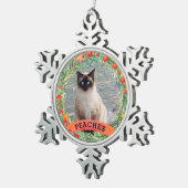 Festliche Haustiere Foto Berry Wreath Weihnachten  Schneeflocken Zinn-Ornament (Rechts)