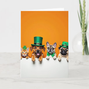 Festliche Haustiere St. Patrick's Day Karte