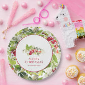 Festliche Heilige Berry und Evergreen Weihnachten Pappteller (Party)