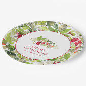 Festliche Heilige Berry und Evergreen Weihnachten Pappteller (Schrägansicht)