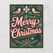 Festliche Heilige und Rote Vögel Frohe Weihnachten (Vorderseite)