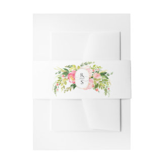 Festliche Helle Rosa Orange Blumen Hochzeit Einladungsbanderole