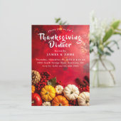 Festliche Herbsternte Erntedank Dinner Einladung (Stehend Vorderseite)