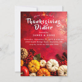 Festliche Herbsternte Erntedank Dinner Einladung