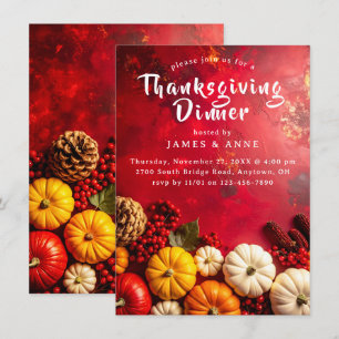 Festliche Herbsternte Erntedank Dinner Einladung