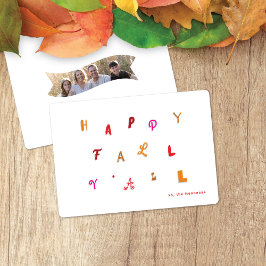 Festliche Herbstfarben Typ glücklicher Fall Y'all Feiertagskarte