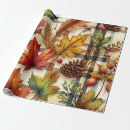 Festliche Herbstgänge auf Karierten Geschenkpapier