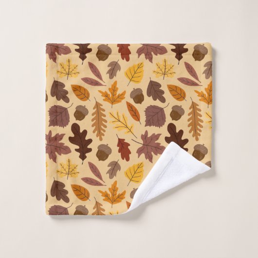 Festliche Herbstleaves Badetuch Set (Waschlappen)