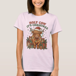 Festliche Highland-Kuh-Weihnachtsfeier T-Shirt