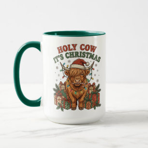 Festliche Highland-Kuh-Weihnachtsfeier Tasse