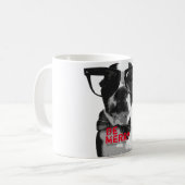 Festliche Hipster-Boston-Terrier-Tasse!! Kaffeetasse (Vorderseite Links)