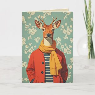 Festliche Hirsche im Winterstil Karte