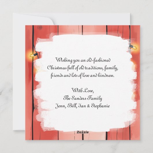 Festliche Hochlandkuh und Kardinal Weihnachten (Rückseite)