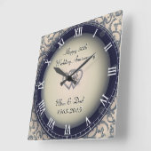 Festliche Hochzeit Quadratische Wanduhr (Winkel)