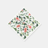 Festliche Holly Berry Weihnachtsbaum-Feier Serviette (Ecke)