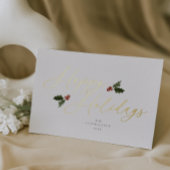 Festliche Holly Foil Ferienkarte Folien Feiertagskarte