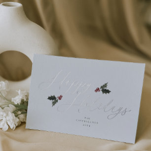 Festliche Holly Foil Ferienkarte Folien Feiertagskarte