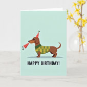 Festliche Hundeillustrationskarte Karte (Gelbe Blume)