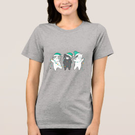 festliche Hüte, Weihnachtslichter Tri-Blend Shirt