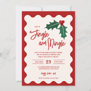 Festliche Jingle- und Mingle-Feiertags-Party-Einla Feiertagskarte