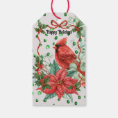 Festliche Kardinalvogel-Geschenkanhänger Geschenkanhänger (Rückseite)