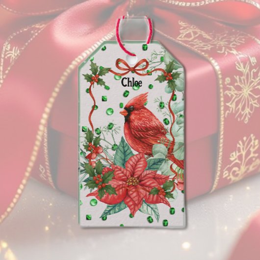 Festliche Kardinalvogel-Geschenkanhänger Geschenkanhänger
