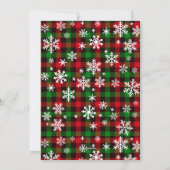Festliche Kariert- und Schneeflocken-Urlaubskarte Feiertagskarte (Rückseite)