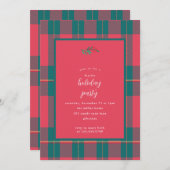 Festliche Karierte Feiertage Weihnachten Party Ein Einladung (Vorne/Hinten)