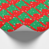 Festliche Karte von Minnesota Green auf Roten Schn Geschenkpapier (Ecke)