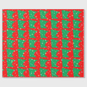 Festliche Karte von Minnesota Green auf Roten Schn Geschenkpapier (Flach)