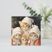 Festliche Kätzchen Karte (Stehend Vorderseite)